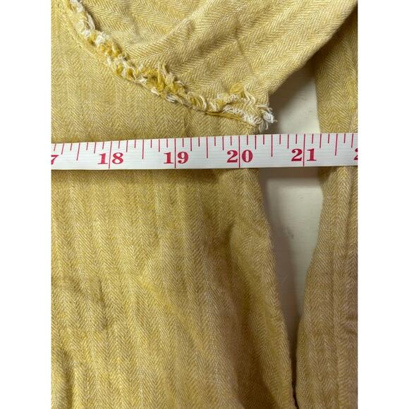 Free People Babydoll Henley Top Boho Edwardian Gauze Sand Dune Honey Size M - Picture 14 of 15